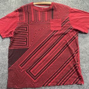 Air Jordan Shirt Men's 2XL Red Black Jumpman Zig Zag Basketball Organic Cotton